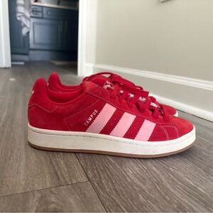 Adidas Red and Pink Campus Sneakers